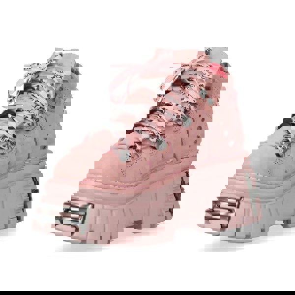 New Rock M-106-C158 Pink Platform Gothic Punk Ankle Boots