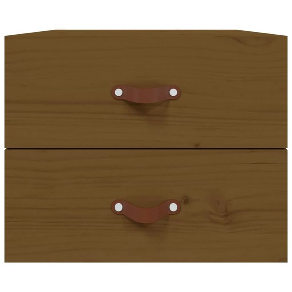 Berkfield Wall-mounted Bedside Cabinet Honey Brown 50x36x40 cm