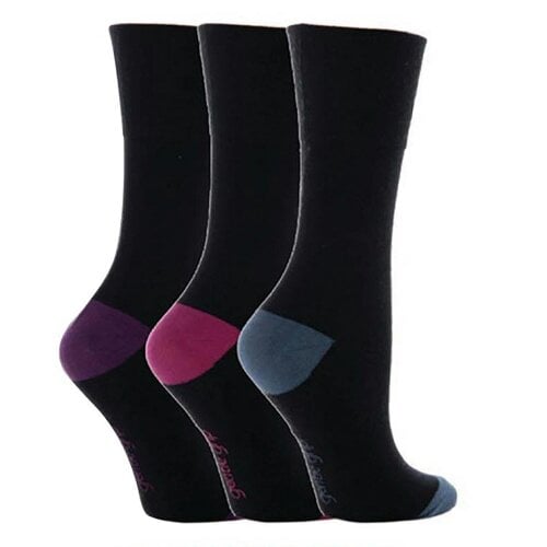 Gentle Grip 3 Pairs Ladies Cotton Rich Everyday Socks Gentle Grip Soft Top Comfort Socks - 4-8 UK - GG11