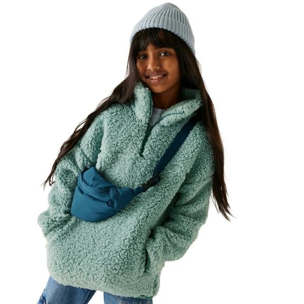 Regatta Childrens/Kids Kaliza Half Zip Fleece Top - Green Haze - 