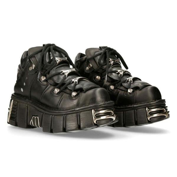 New Rock Black Gothic Ankle Boots-106-S1