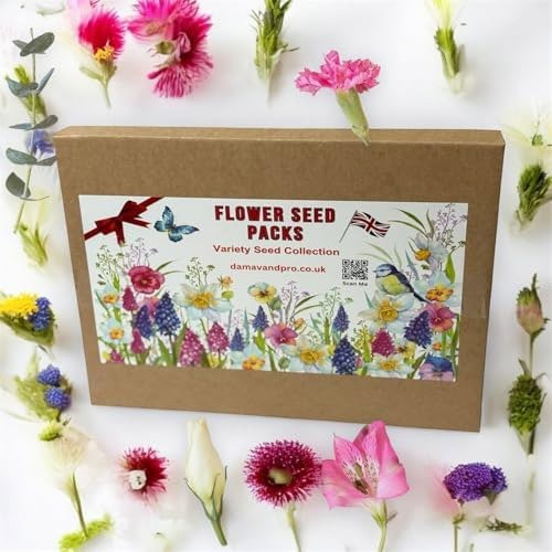DamavandPro 24-Pack Wildflower Seeds Collection: 15,000+ Seeds for Bee & Butterfly Gardens (Indoor/Outdoor)