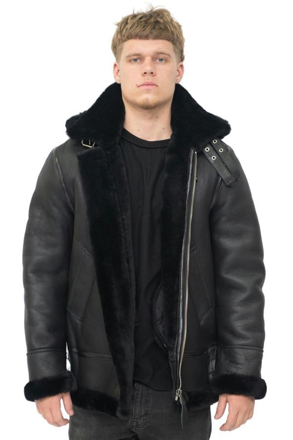 Infinity Leather Mens Hooded Sheepskin Leather B3 Flying Jacket-Harwich