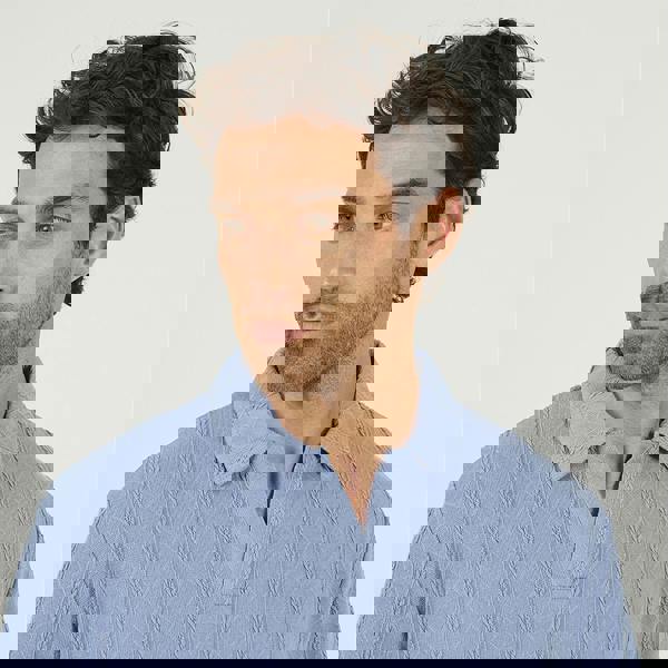 Brave Soul Blue Jacquard Trophy Neck Polo Shirt - Blue Image 4