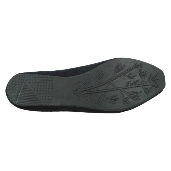 Spot On Ladies Spot On Chain Trim Flat Ballerina Shoes F80015