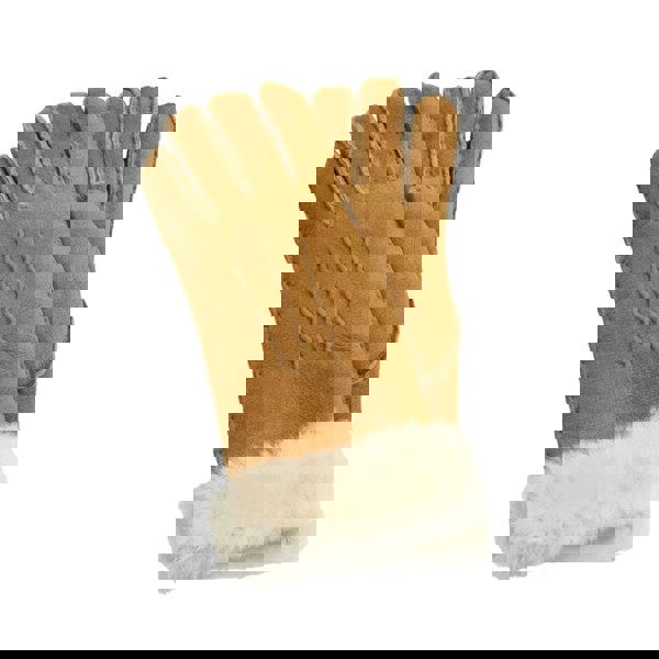 Infinity Leather Women's Plush Shearling Cuff Suede Genuine Leather Gloves