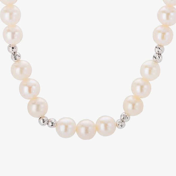 T. H. Baker 9ct White Gold 7.5 Inch Freshwater Pearl and Bead Bracelet BRZ70025FW