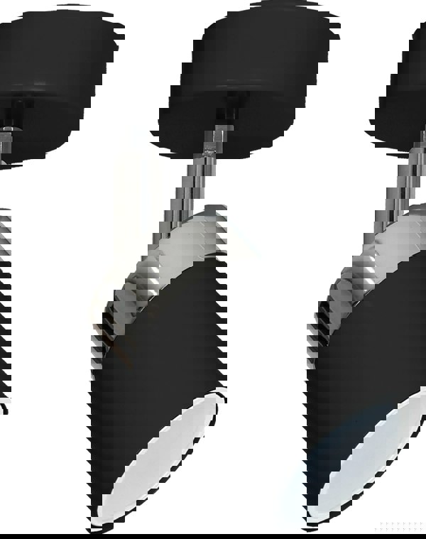 Milagro Joker Hand Made Ceiling Lamp In Matt Black With Striking Chrome Detail Featuring Minmalistic Slender Cylinder Shades