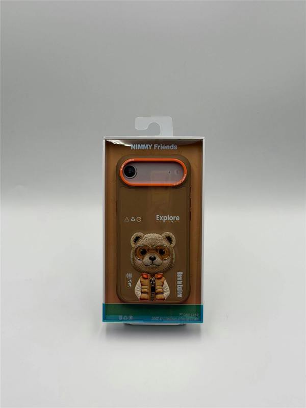 Nimmy Friends Nimmy Cool & Cute 2.0 Bear Case with MagSafe for iPhone 17 Air 6.5" Brown Orange - N-KMLL-IP17-AIR-011-B