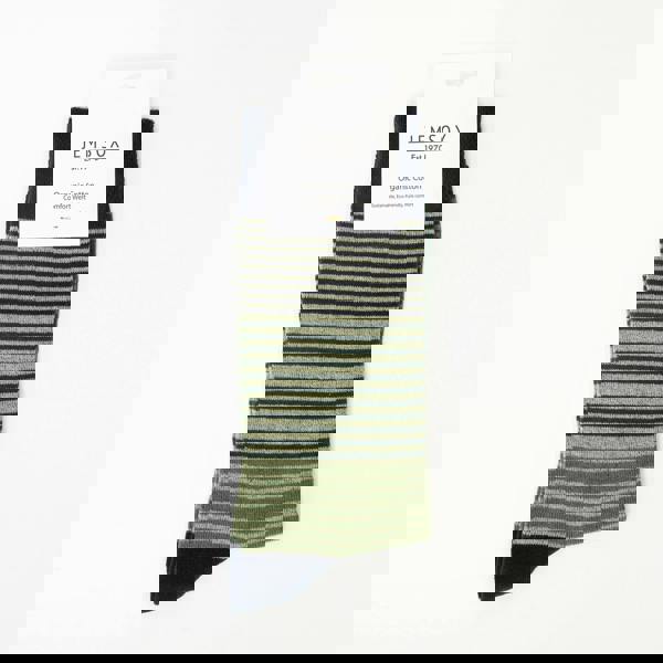 Jemsox All Over Fine Stripe Organic Cotton Mens Socks | Comfort Top Fit