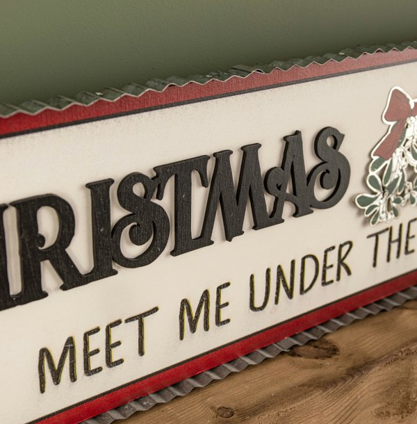 Samuel Alexander 82cm White Wooden Christmas Market Hanging Sign