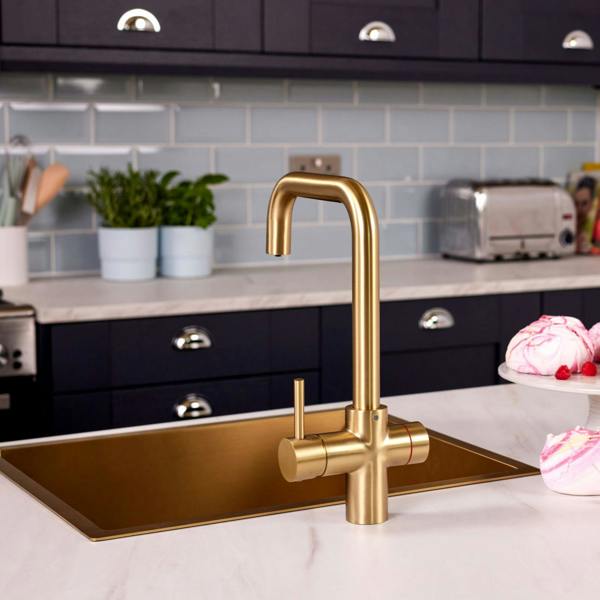 Impromta 4 in 1 Biometric Boiling Water Tap | Brushed Brass Finish