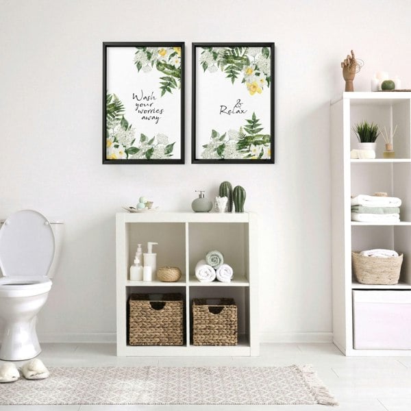 Small pictures for bathroom | set of 2 wall art prints