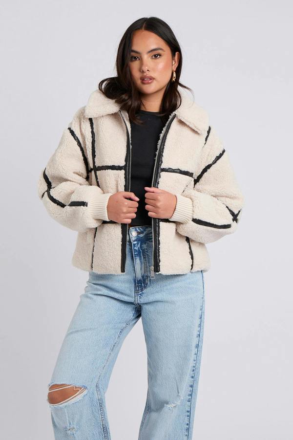 Urban Bliss Taped Borg Coat