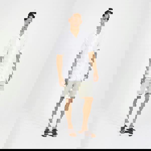 Brave Soul Off White Revere Collar Short Sleeve Shirt - Off White Image 3