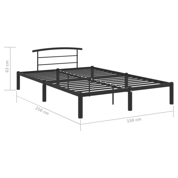 Berkfield Bed Frame Black Metal 140x200 cm