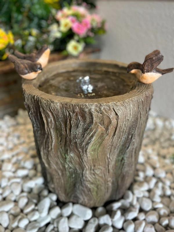 Tranquillity Water Features Bird on Log Traditional Water Feature