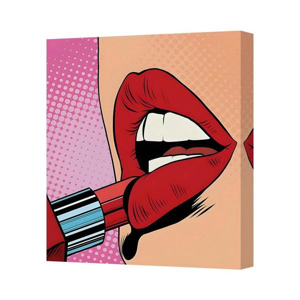 Benjamin Tate Design Contemporary Pop Art Lips Canvas Print Handmade In The UK With Deep Wooden Frame