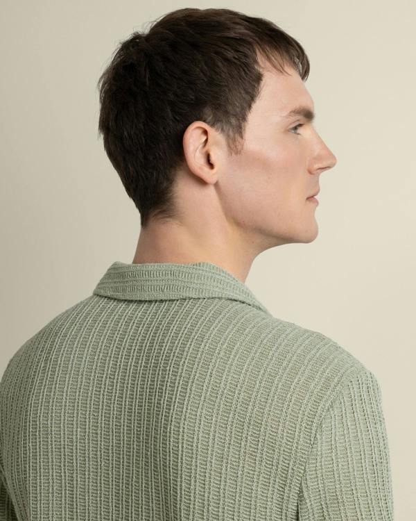 Larsson & Co Peder - Crochet Jacquard Short Sleeve Shirt