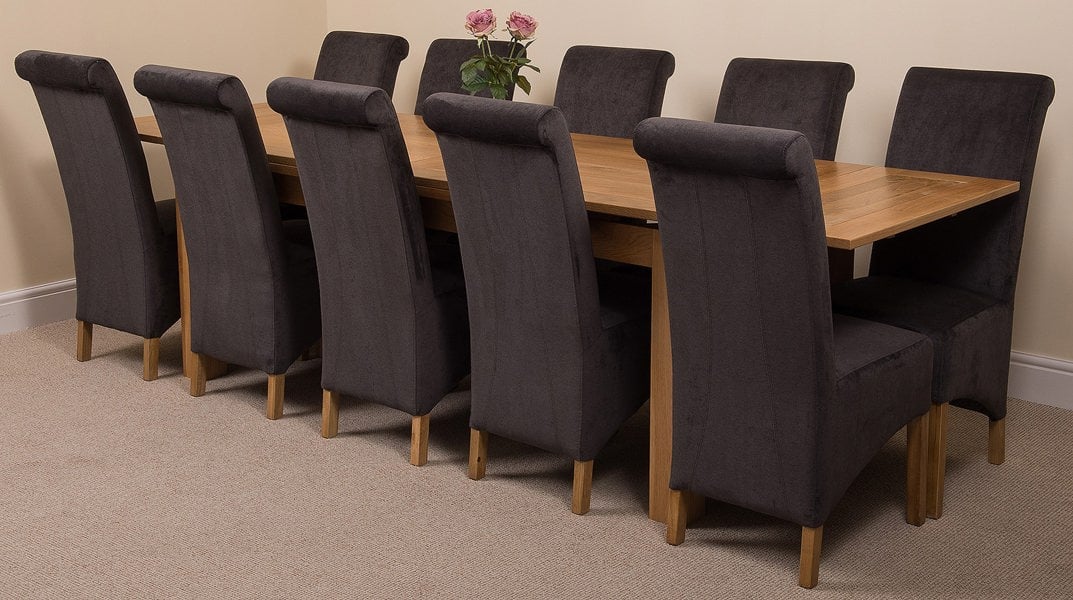 That's Furniture Richmond Large Oak Extending Dining Table with Montana Fabric Chairs