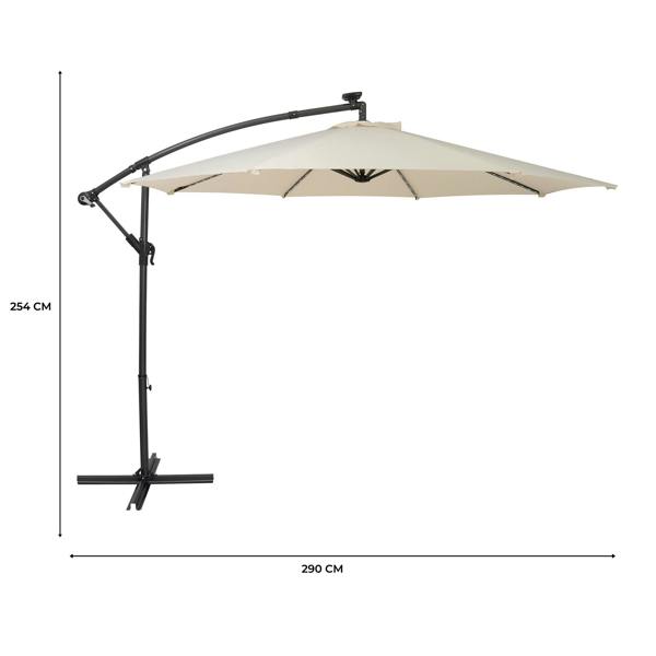 Jardi LED Cantilever Parasol 3m – Cream