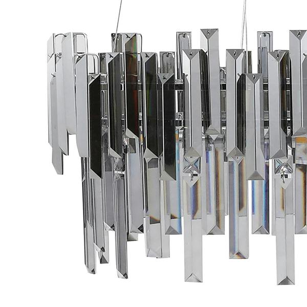 Pagazzi Lighting Onega 3 Light Chrome & Smoked Glass Pendant Ceiling Light
