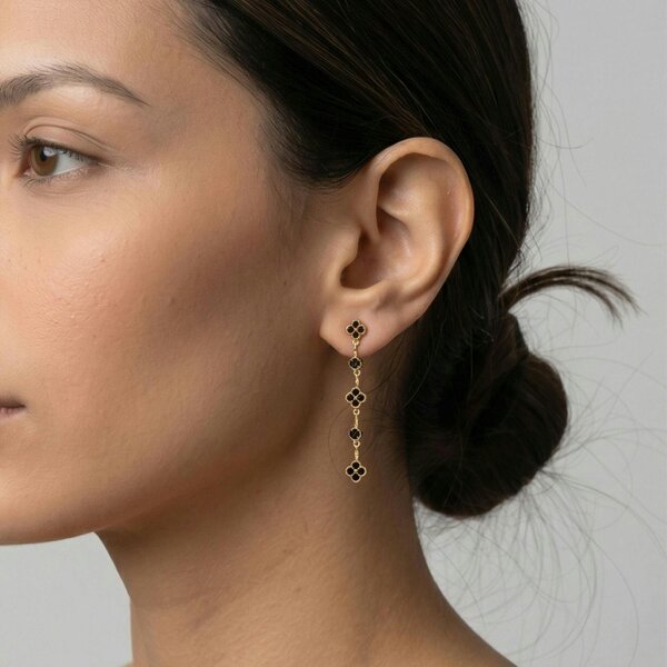 Uchi & Soto Kinmokusei Black Drop Earrings