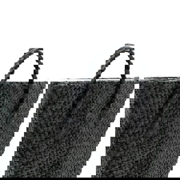 JVL Metro Rectangular Fabric Storage Baskets with Handles for Home Organisation, Black