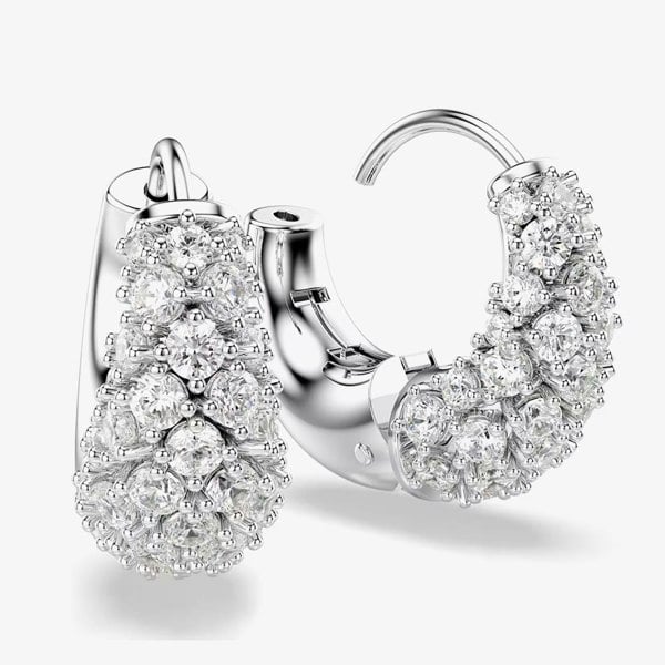 Swarovski Sublima Rhodium Plated White Zirconia Hoop Earrings 5732282