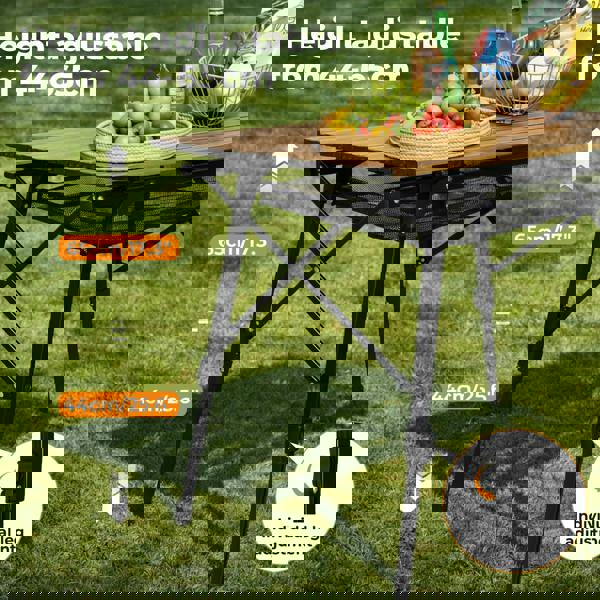 Levede Adjustable Folding Camping Table Aluminium Portable Picnic Desk 90x52cm