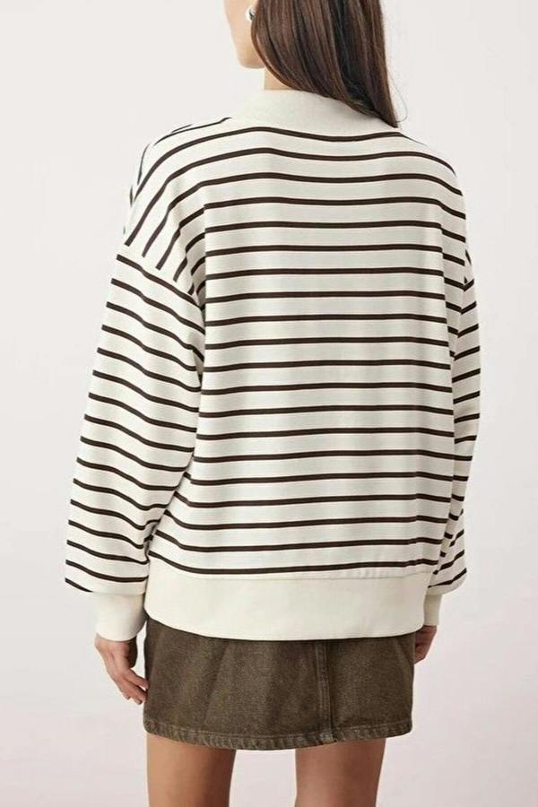 WOVCOR Striped Knit Sweatshirt