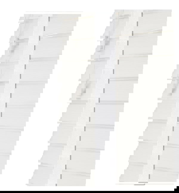 NewEdgeBlinds Ultra White Faux Wood Venetian Blinds with Tapes (130cm Drop)