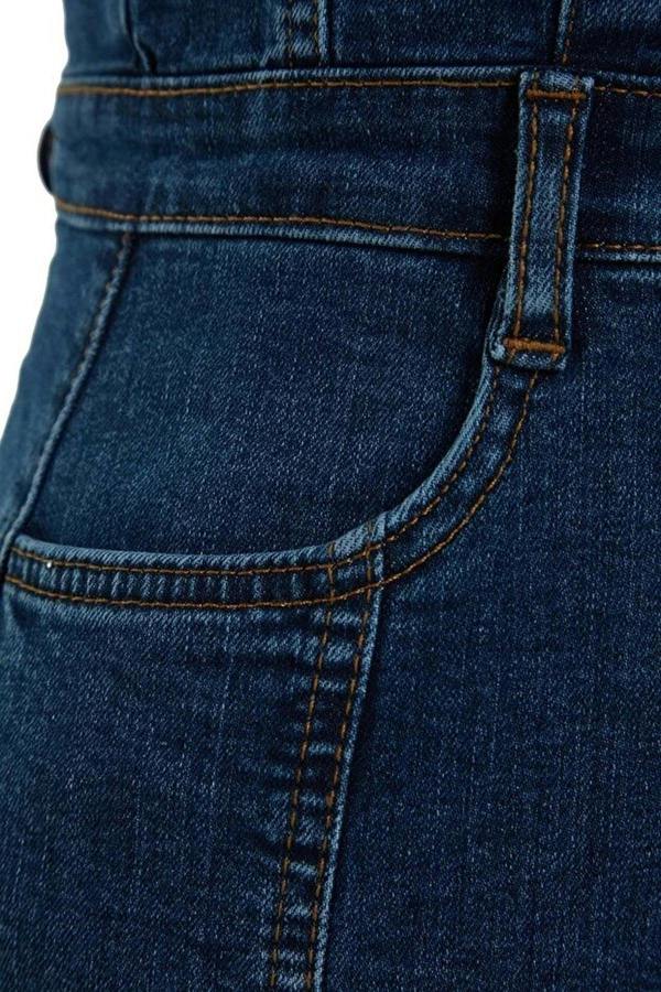 WOVCOR Button Detail Elastic Strapless Mini Denim Dress