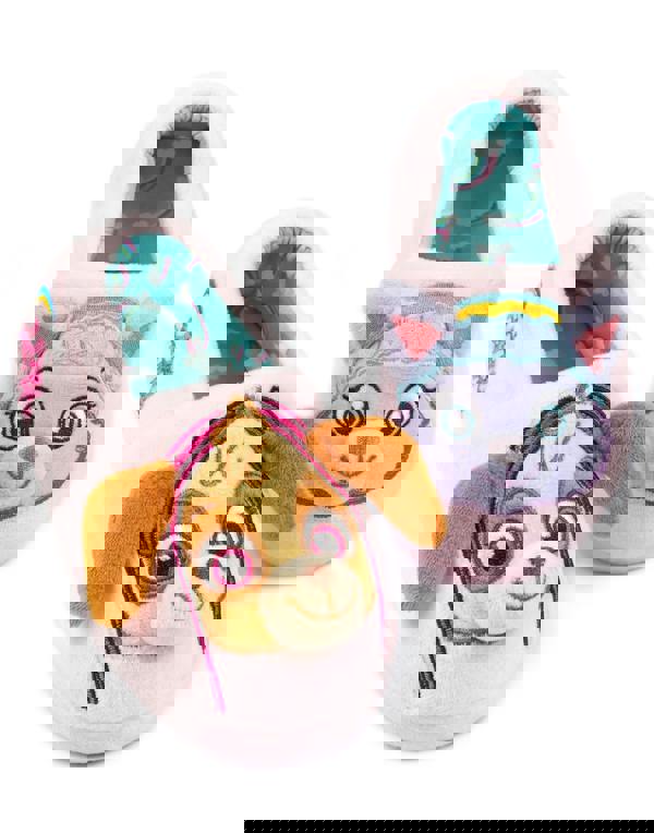 Paw Patrol Girls Multicoloured 3D Novelty Everest & Skye Applique Slip On Loafer Slippers