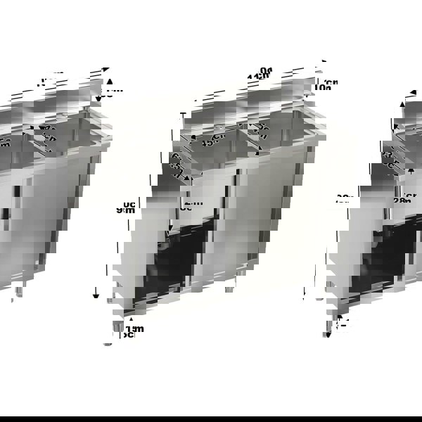 Dismantlable 201 Stainless Steel Double Sink Cabine Living and Home