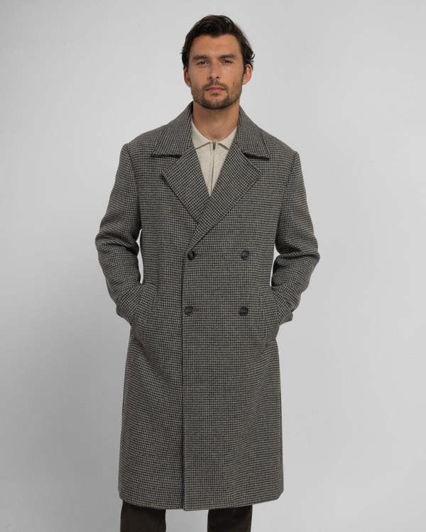 Steel & Jelly Ogden - Double-Breasted Oversized Houndstooth Overcoat