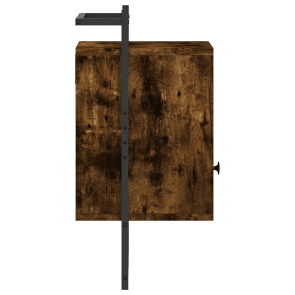 Berkfield Bedside Cabinets Wall-mounted 2 pcs Smoked Oak 40x30x61 cm Engineered Wood