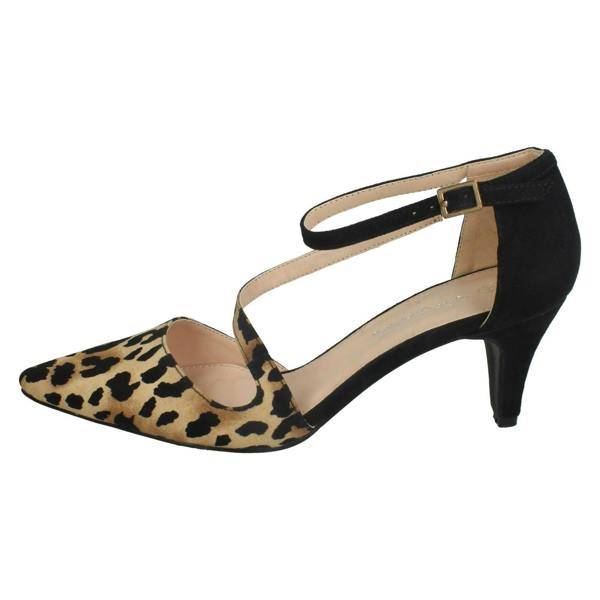 Anne Michelle Ladies Anne Michelle Mid Heel Strap Court Shoes F9960