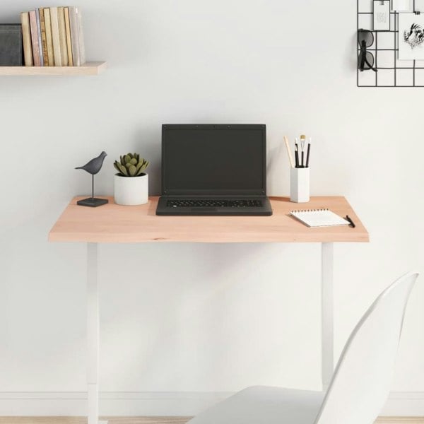 Berkfield Table Top 80x60x2 cm Untreated Solid Wood Oak