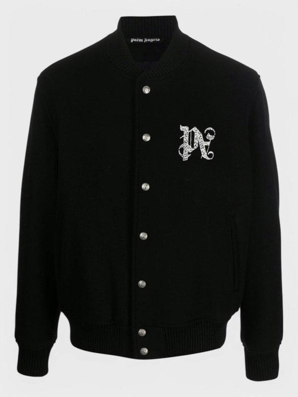 Palm Angels Monogram Varsity Jacket 'Black/Off White' - Supplied FashionPalm Angels