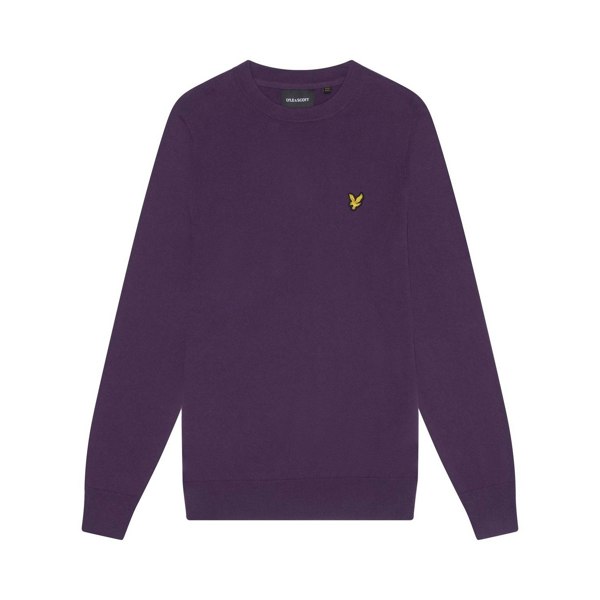 Lyle & Scott Mens Cotton Merino Crew Neck Jumper - Thistle Shadow