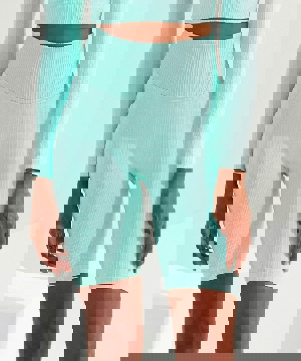 TriDri Women's TriDri Ribbed Seamless Pocket High Rise Cycle Shorts {TR-225}