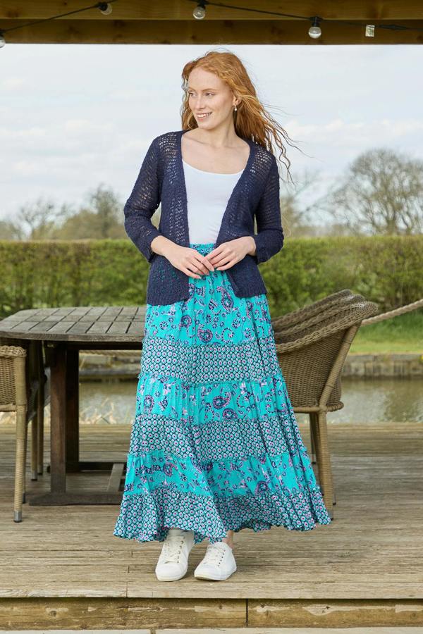 Mudflower Paisley Print Tiered Maxi Skirt