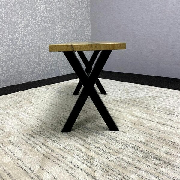 Kosy Koala Wooden  Bench With Metal Legs for Dining, Work, or Study