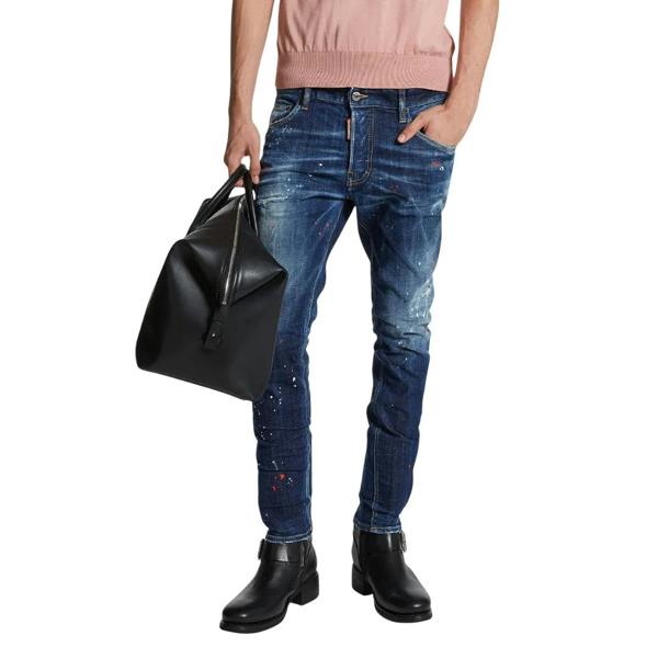 Dsquared2 Medium Easy Wash Skater Jeans Navy Blue W28