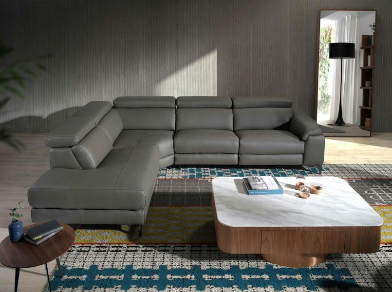 Angel Cerdá Relax corner sofa in dark grey leather 6111/6112