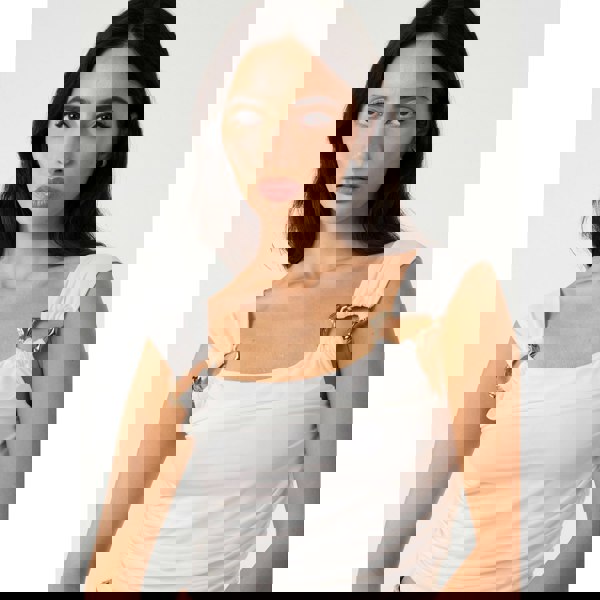 Pink Vanilla Gold Buckle Front Crop Top