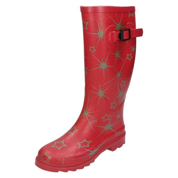 Spot On Ladies Spot On Star Print Wellington Boots