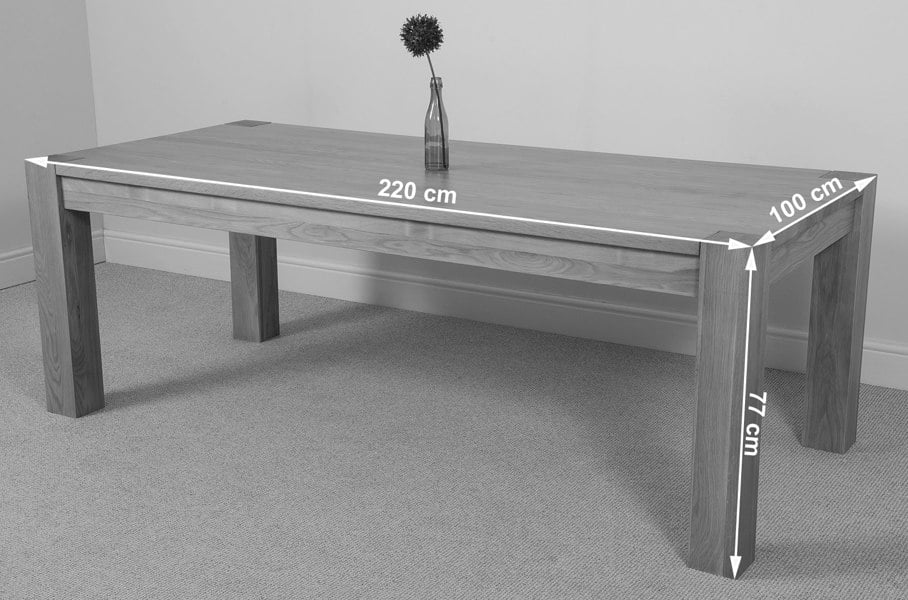 That's Furniture Kuba Chunky Solid Oak Dining Table - 220cm