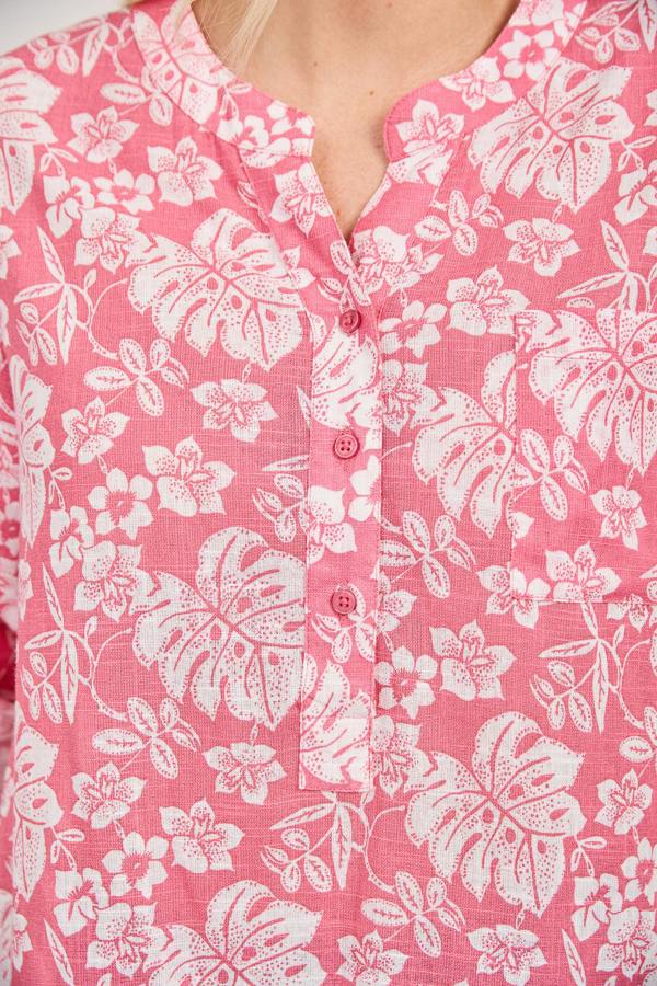 Mudflower Leaf Print Cotton Shirt